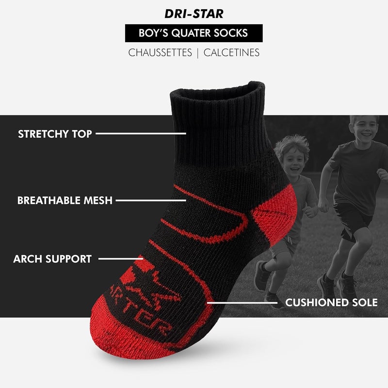 STARTER Boys Half Cushion Quarters Contrast Heel/Toe Socks 15 pack - Image 3